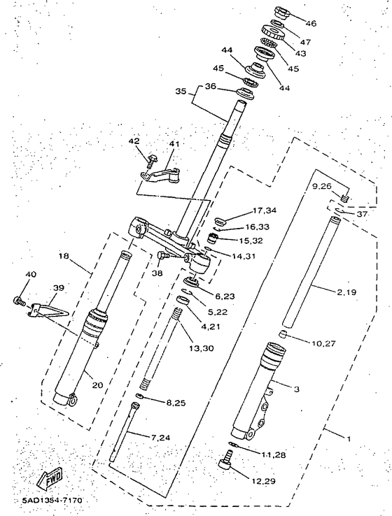 YN50R Передняя вилка