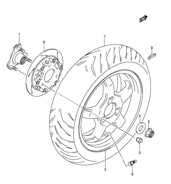 Rear wheel complete assy