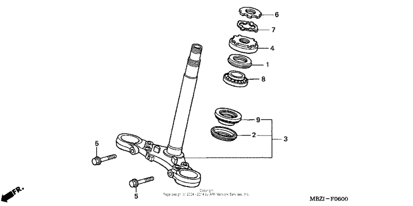 CB600F Траверса нижняя