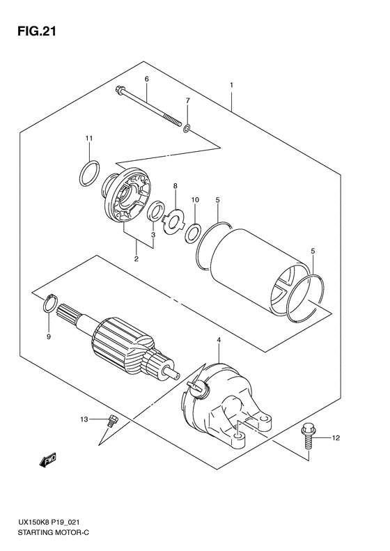 UX150 Стартерный мотор