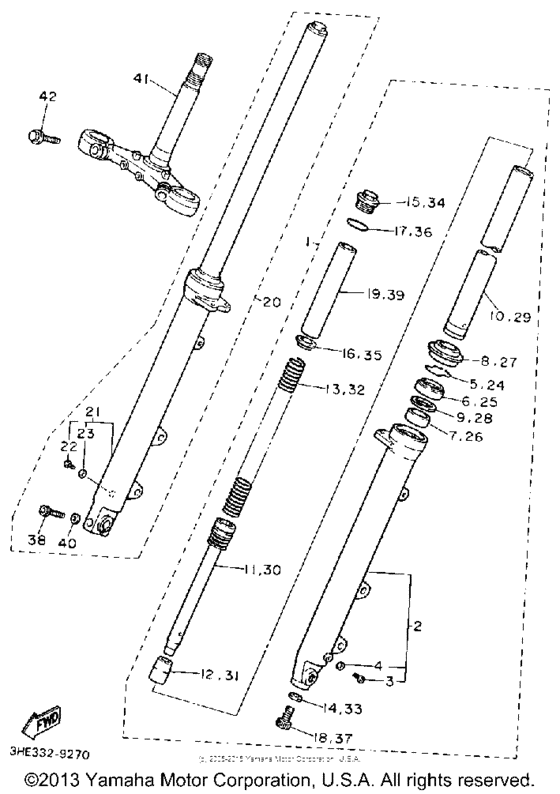 FZR600RAC Передняя вилка