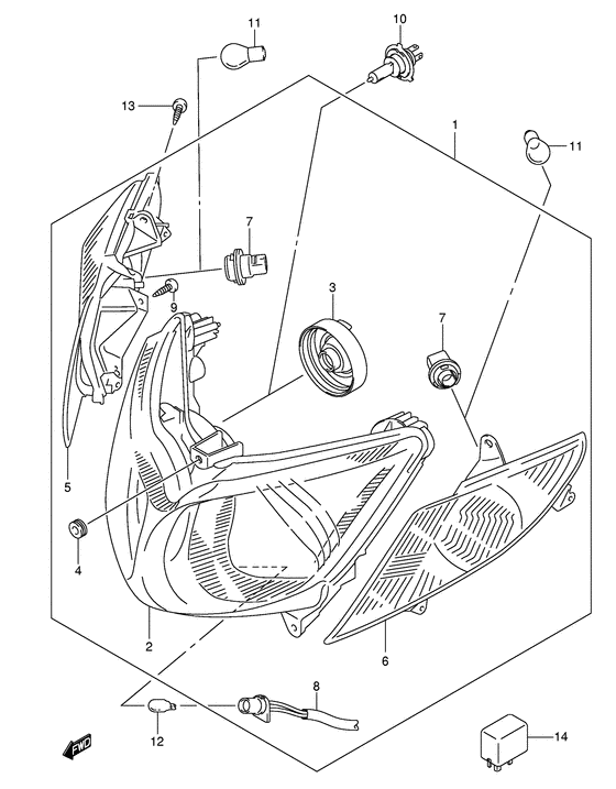 Front combination lamp