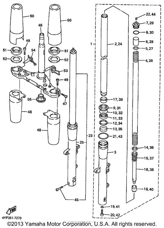 XVZ13LTKC Передняя вилка