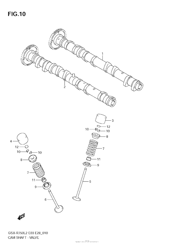 GSX-R750 Распределительный вал-клапаны
