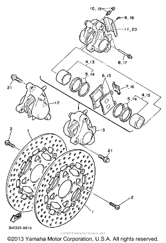 FZR600AC Передний суппорт