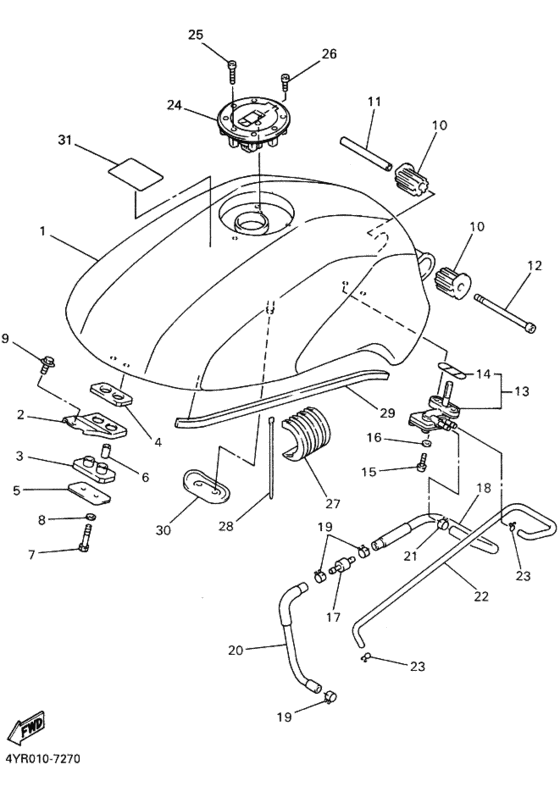 FZ400 Fuel tank assy