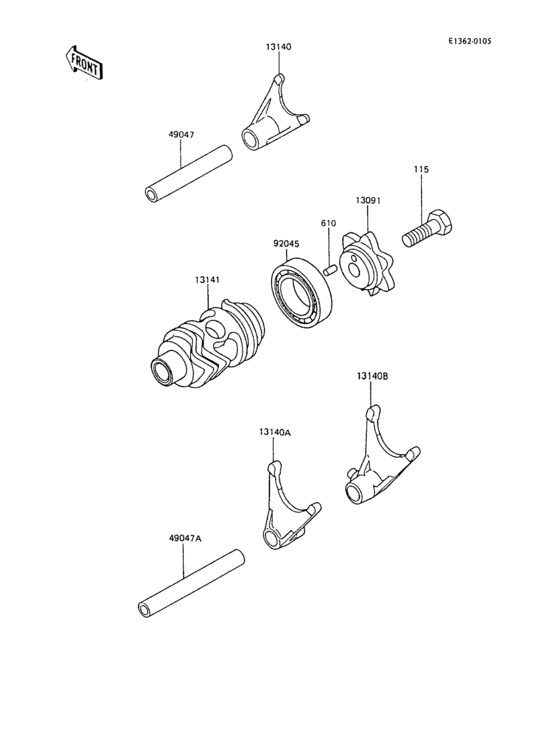 Валы и вилки переключения передач