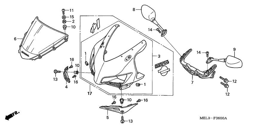 Upper cowling assy