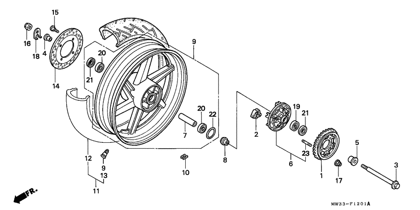 Rear wheel complete assy