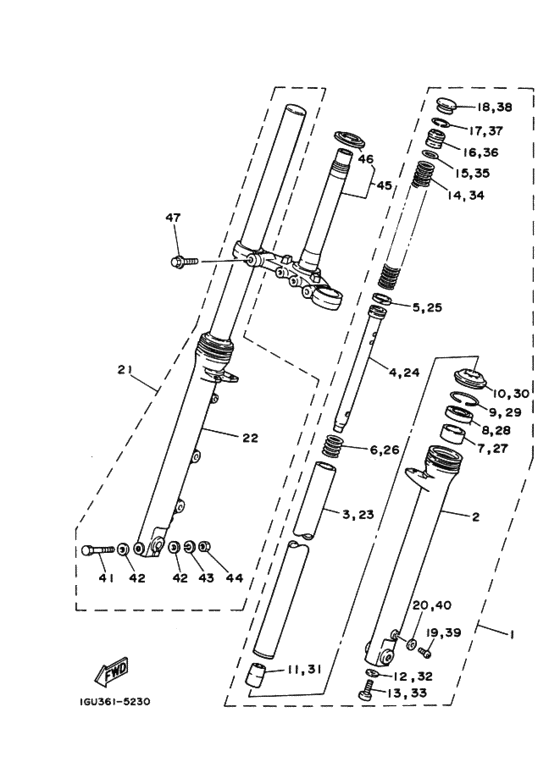 Front fork assy(ur silv