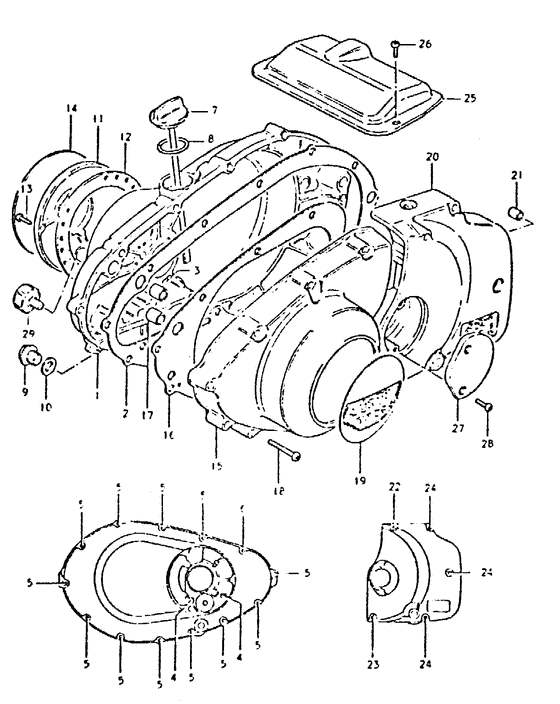 Crankcase cover ass`y  (v
