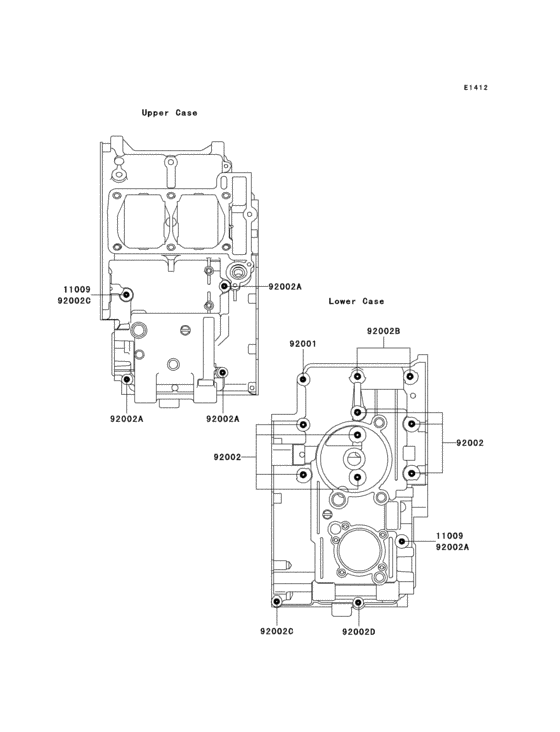 KLE250 Болты крепления картера