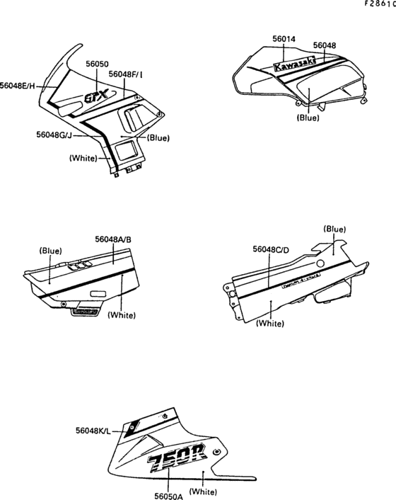 Decals(blue/white)(zx750-f3)