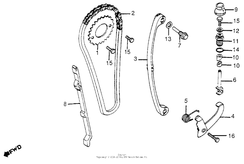 Cam chain + tensioner