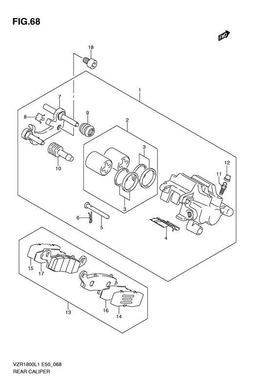 VZR1800 Задний суппорт