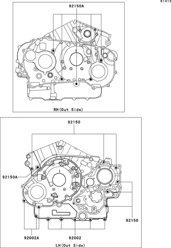 VN1500 Болты крепления картера
