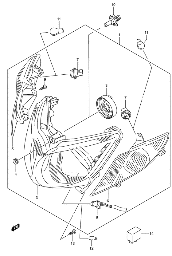 Front combination lamp