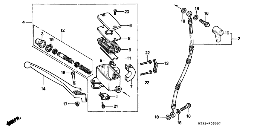 Fr. brake master cylinder
