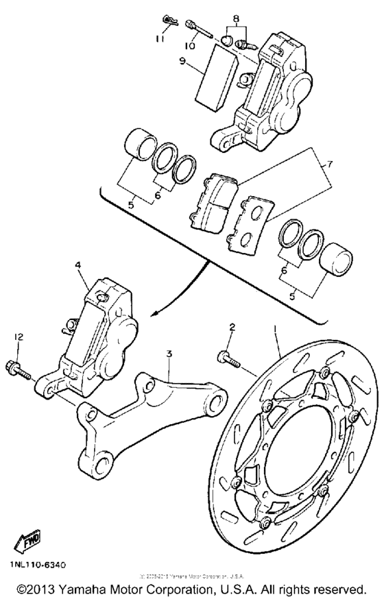 XVZ13DT Задний суппорт