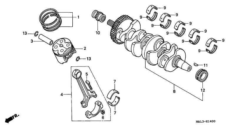 Crankshaft/piston