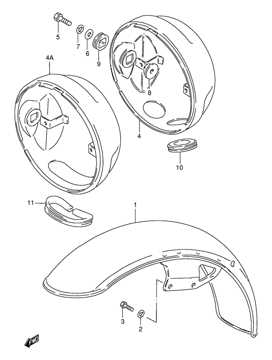 Front fender - headlamp housing
