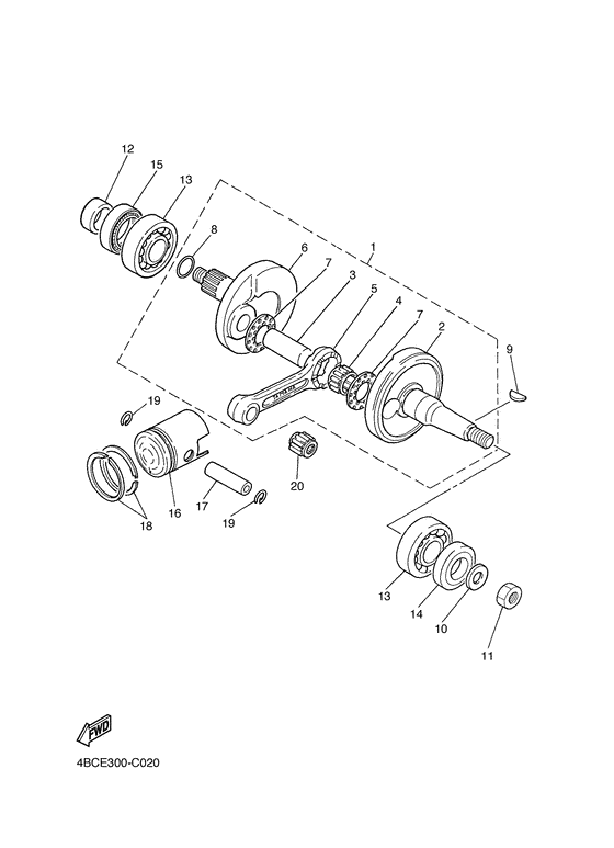 PW80 Crankshaft & piston