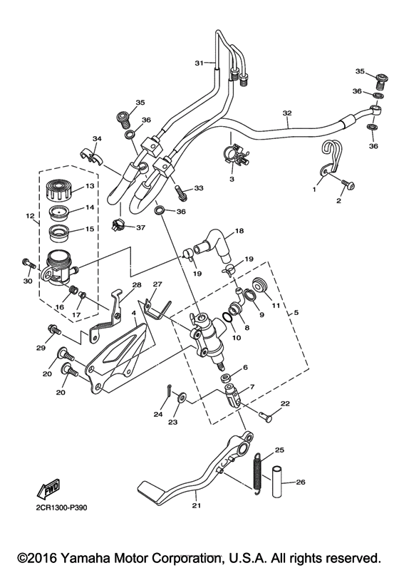 YZF-R1S Задний торм цилиндр