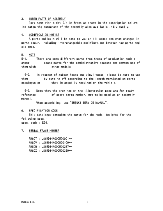 RM80 Catalog preface