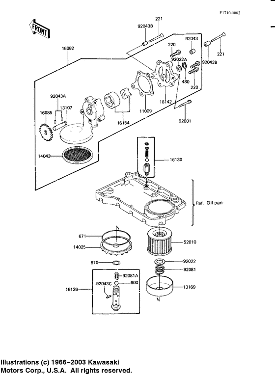 KZ750 Насос масляный  / фильтр масляный