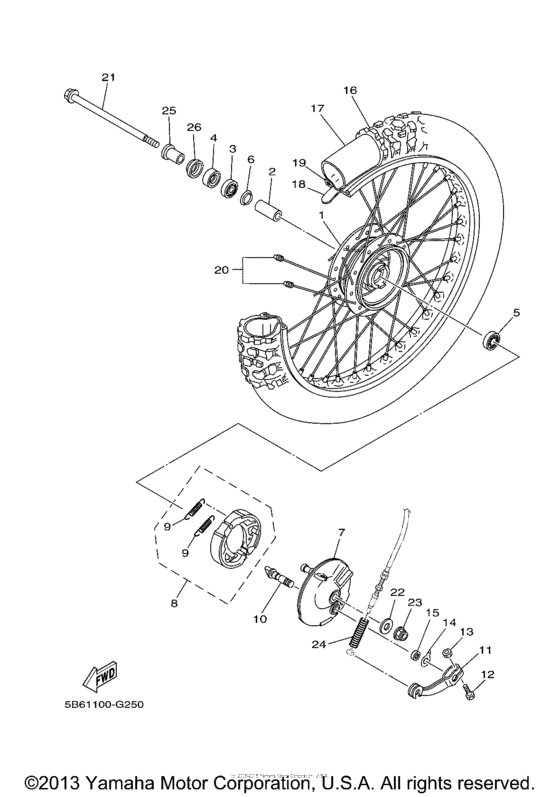 TTR110EX Переднее колесо