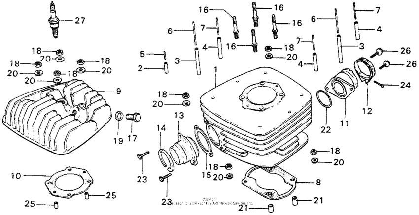 Cylinder head + cylinder