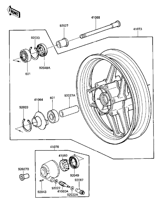 ZX600 Front wheel / hub