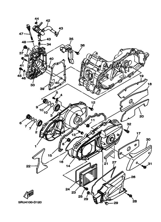 Crankcase cover ass`y  (v