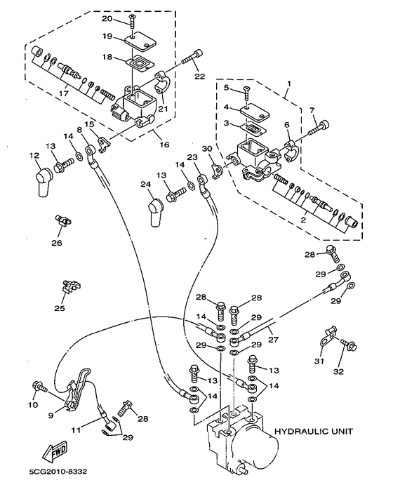 YP250D Главный тормозной цилиндр