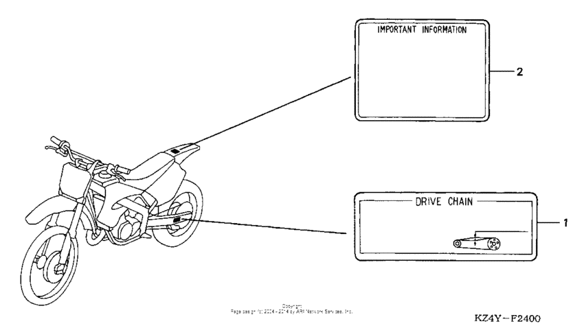 CR125R Лейбл предостережения