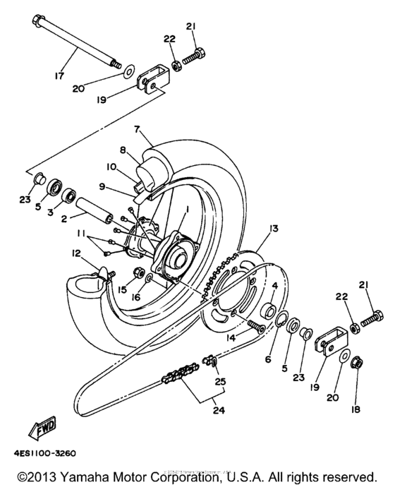 YZ80K1 Переднее колесо