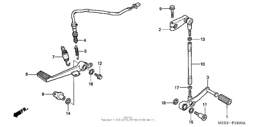 Brake pedal + change pedal