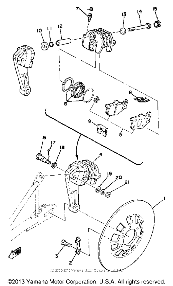 Rear disc brake - caliper