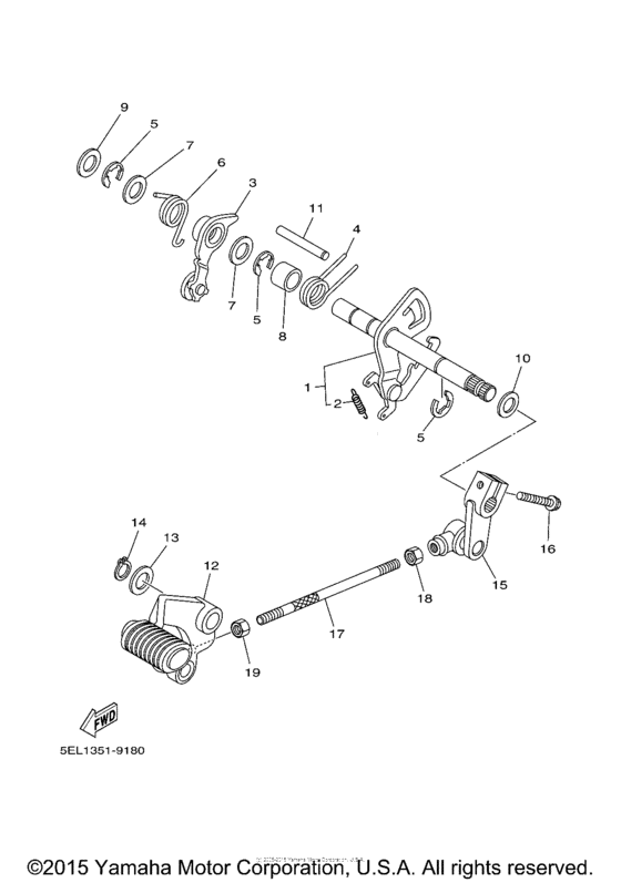 XVS1100MC Вал переключения