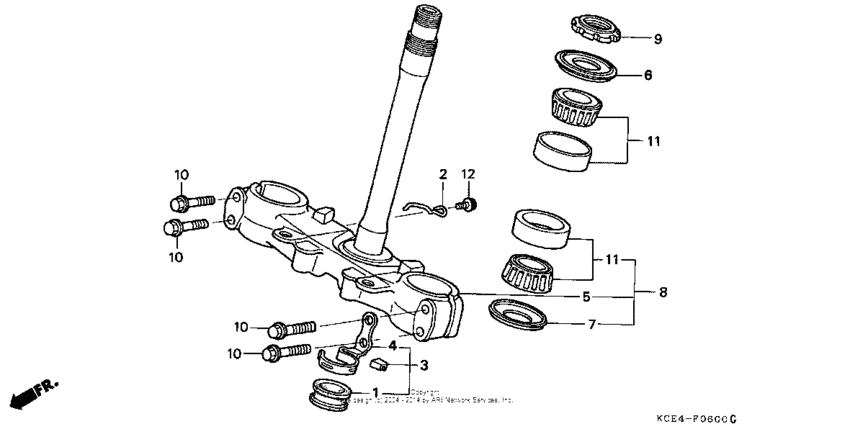 XR250R Траверса нижняя