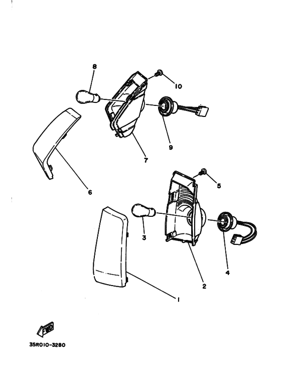 Rear flasher light assy