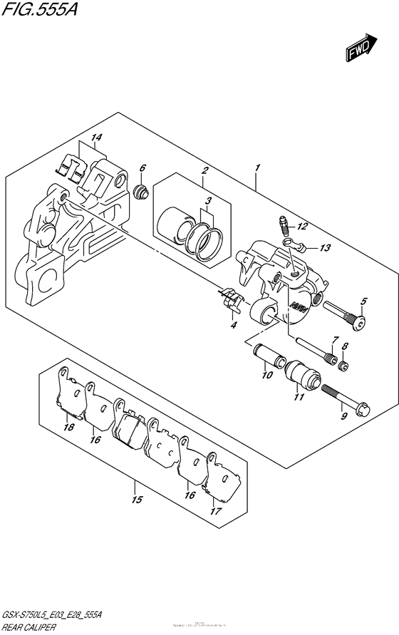Rear Caliper (Gsx-S750L5 E03)