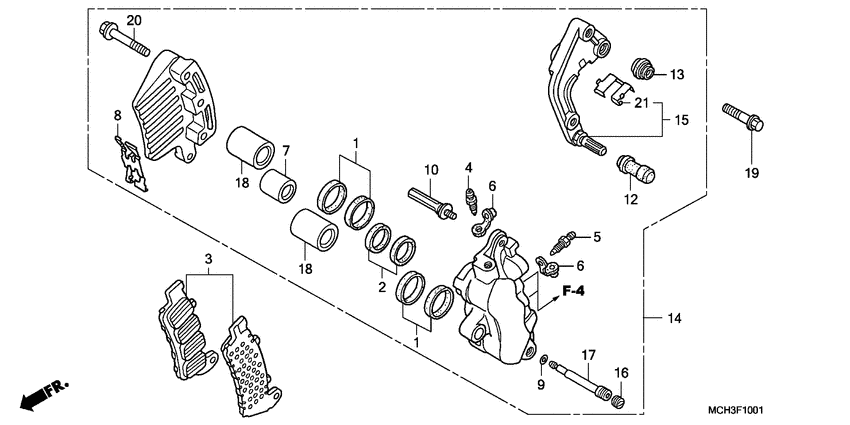 L. front brake caliper