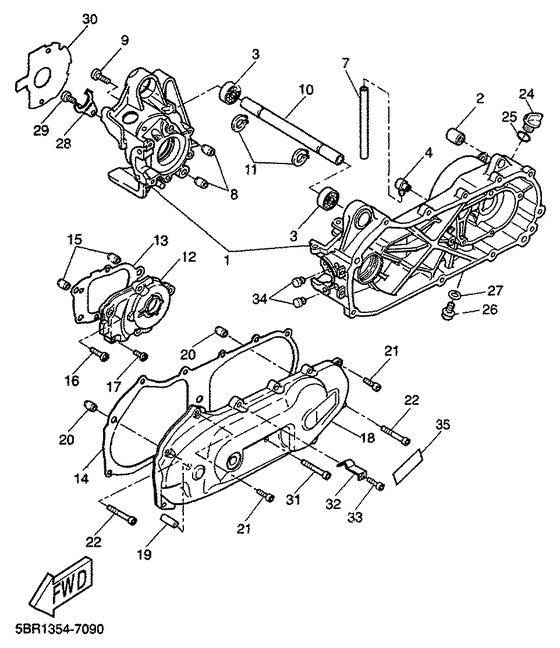 YQ50 Картер двигателя