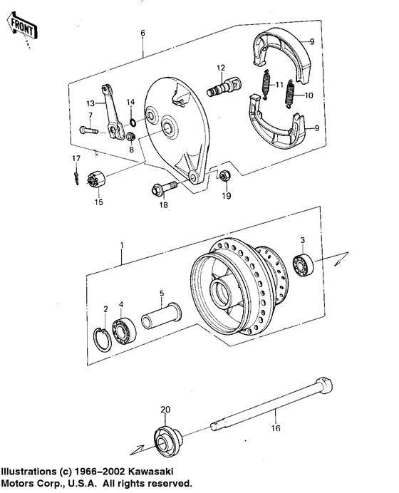 Front hub/brake