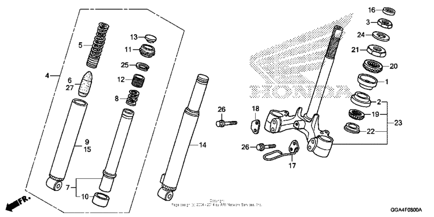 Front fork + steering stem
