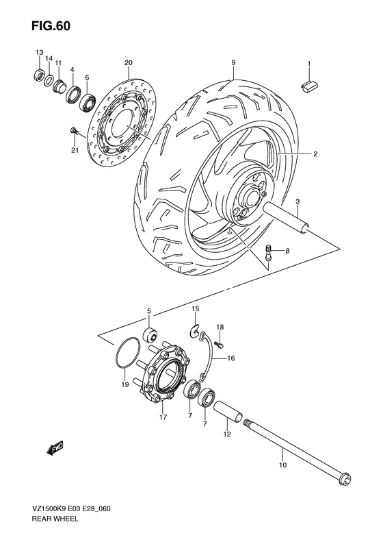 Rear wheel complete assy