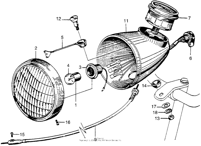 Headlight + speedometer