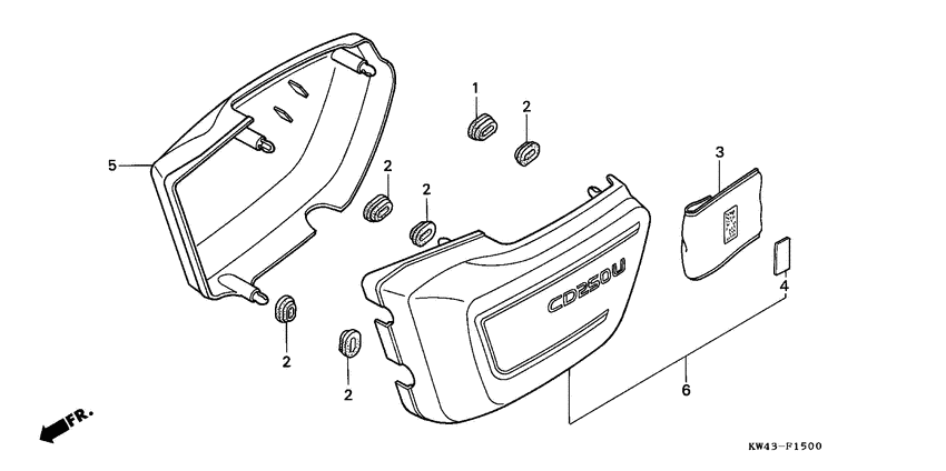 CD250 Side cover / battery