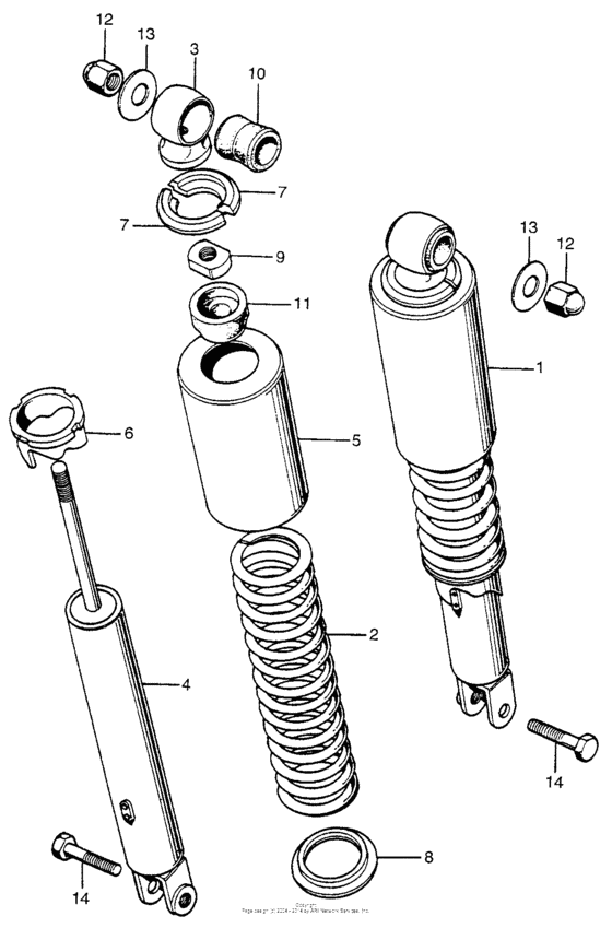 Cb350g rear shock absorber